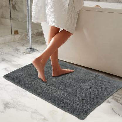 COTTON CRAFT Bath Rugs - 2 Pack Large 20x30 Soft Plush Bath Mats - Charcoal - color: Charcoal, size: 20x30 Inches