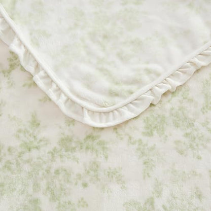 Laura Ashley - Soft Throw Blanket, Lightweight, for Bed & Couch, 50 x 70 - color: Annalise Green