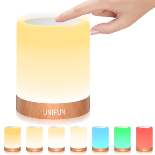 UNIFUN Bedside Touch Lamp Rechargeable Dimmable RGB LED Table Night Light - size: Regular Szie