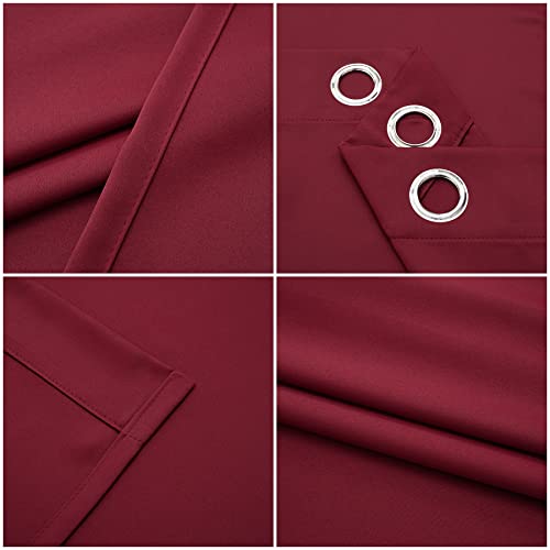 Pickluc Grommet Blackout Curtains for Bedroom and Living Room 2 Panels Set, Thermal Insulated Room Darkening Curtains, Burgundy Red, 42 x 54 Inch - color: Burgundy Red, size: 42"W x 54"L (Pack of 2)