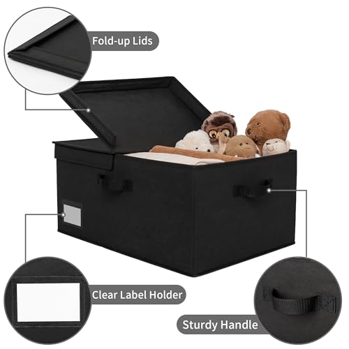 GRANNY SAYS Extra Large Storage Bins with Lids, Closet Bins, Black - color: Black, size: Extra Large - 1 Pack
