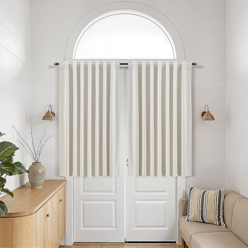 Nanspring 100% Blackout Linen Curtains for Bedroom 50x54 Inches Natural - color: Natural, size: 50"W x 54"L (Pack of 2)