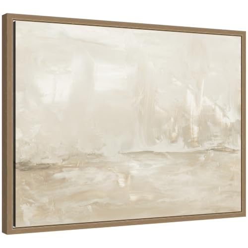 Kate and Laurel Framed Canvas Wall Art Print Dawning Warm Abstract Landscape by Naomi Hink NLS Design, 24 x 18 Sylvie Dark Gold Frame, Modern Contemporary, Abstract Art for Wall Decor