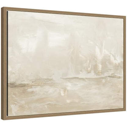Kate and Laurel Framed Canvas Wall Art Print Dawning Warm Abstract Landscape by Naomi Hink NLS Design, 24 x 18 Sylvie Dark Gold Frame, Modern Contemporary, Abstract Art for Wall Decor