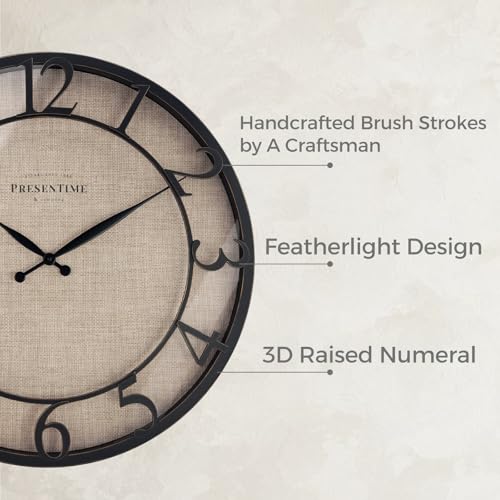 Presentime 21" Farmhouse Series Wall Clock - color: Oil Rubbed Antique Bronze, size: 21 inch