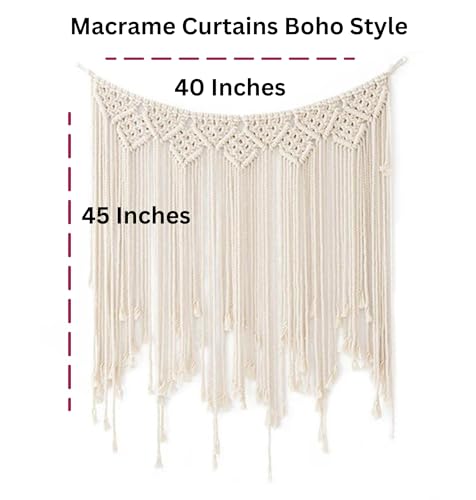 Macrame Wall Hanging Curtain Bohemian Style Room Décor, Special Events Wall Hanging Woven Tapestry Wall Art Boho Curtains with LED Fairy Lights (Tapestry + USB Strip Lights)