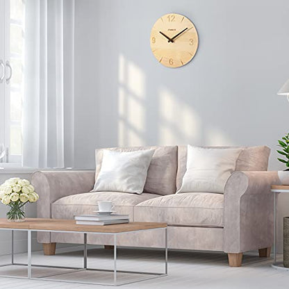 Rustic Vintage Wooden Clock Large Wall Clock, 12"