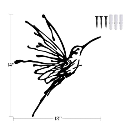 XORT 3D Hummingbird Metal Wall Art, Outdoor Decor Sculpture Sign