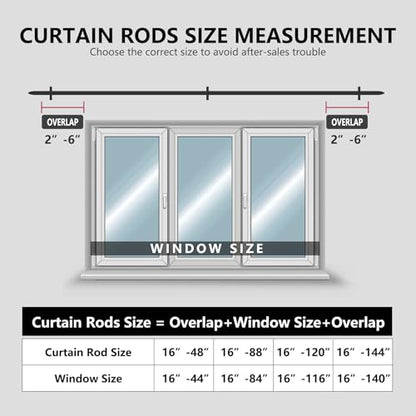 Modern Adjustable Curtain Rod Set 16 to 120 Inches, Sleek Window Rod for Bedroom, Living Room, Silver - color: SILVER, size: 16" to 120"