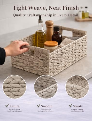 Wicker Basket, Large Basket for Gift Baskets Empty, 15.4x11x6.3in - color: Whitewash, size: Large