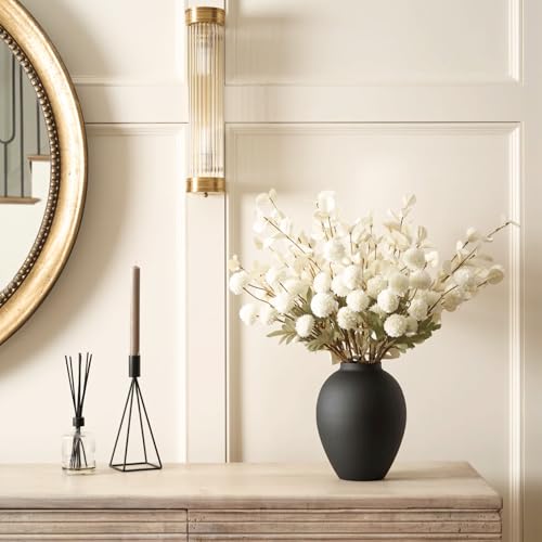 Black Vase for Home Decor - Tall Ella Flower Vase for Centerpieces - color: Black Ovoid