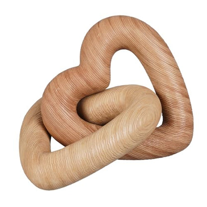 Guichifun Resin Heart Wood Finish Sculpture Valentines Day Decor - color: Wood Finish
