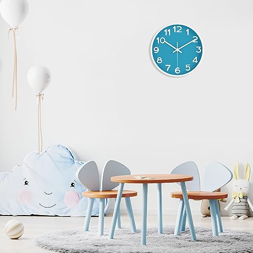 HIPPIH 10 Inch Wall Clock, 2Pack Silent Non Ticking Battery Operated Clocks - color: Blue, size: 10 inches
