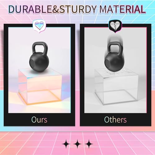 3Pcs Iridescent Acrylic Display Riser with LED light - color: Iridescent-LED light-3pcs