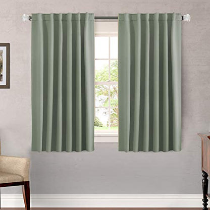 H.VERSAILTEX Blackout Curtains Thermal Insulated Window Treatment Panels Room Darkening Blackout Drapes for Living Room Back Tab/Rod Pocket Bedroom Draperies, 52 x 54 Inch, Light Sage, 2 Panels - color: Light Sage, size: 52"W x 54"L (Pack of 2)