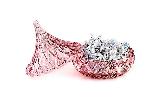 Godinger Blush Glass Hershey Kiss Candy Dish - A Sweet and Stylish Delight - color: Blush, size: Medium