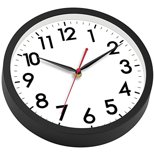 AKCISOT 18 Inch Wall Clock, Silent Battery Operated Analog Clock, Black - color: A_black, size: 18 Inch
