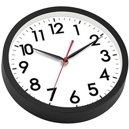 AKCISOT 18 Inch Wall Clock, Silent Battery Operated Analog Clock, Black - color: A_black, size: 18 Inch