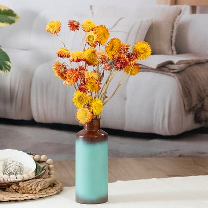 ANDALUCA Set of 3 Decorative Turquoise Bronze Vases