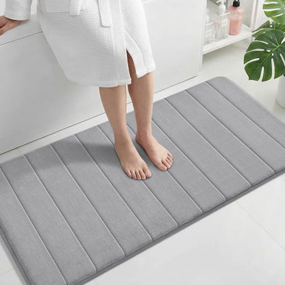 Yimobra 44"x24" Long Bath Mat, Super Soft Memory Foam Bathroom Rug - color: Grey, size: 44" X 24"