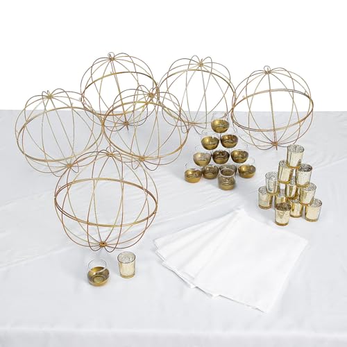 Fun Express White & Gold Accent Centerpiece Kit for 6 Tables