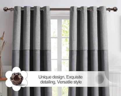 KAMANINA Curtain Rods for Windows 72 to 144 Inch, Long Heavy Duty, Bronze - color: Antique Bronze, size: 72-144"