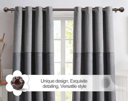 KAMANINA Curtain Rods for Windows 66-120 Inch, Heavy Duty, Antique Bronze - color: Antique Bronze, size: 66-120"