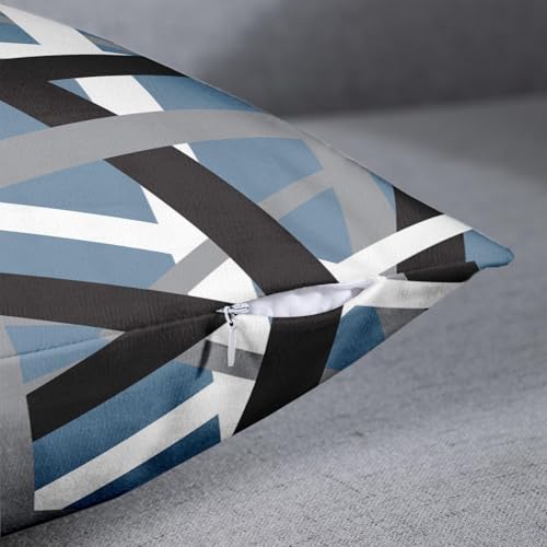 Emvency Throw Pillow Covers Set of 2, 18 x 18 Inch, Stripes Retro Blue - color: Blue 2, size: 18" x 18" (Pack of 2)
