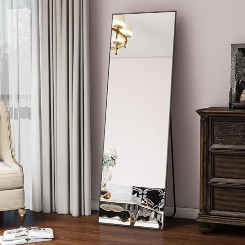 Koonmi 56"x21" Floor Mirror Full Length, Large Black Mirror - color: Black, size: 56"L x 21"W