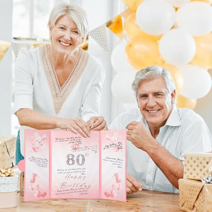 Pink Gold Birthday Party Decorations 18"x12" Guest Sign in Book Alternative - color: Pink
