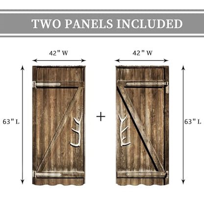 Rustic Western Farmhouse Wooden Country Living Room Bedroom Window Curtains - color: D-brown, size: 42"W x 63"L (Pack of 2)
