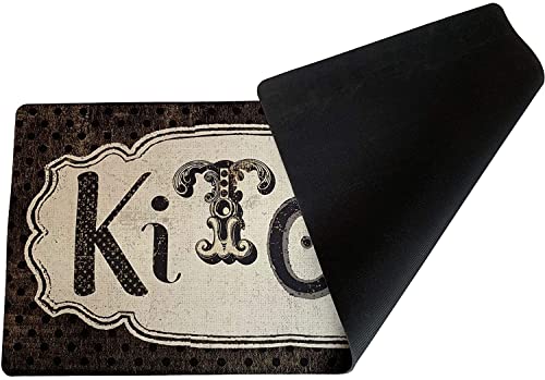 Ukeler Kitchen Rug Non Slip, Durable Natural Rubber Rug Runner for Kitchen Antique Style Chef Mat, 20''×59'' - color: D, size: 20×59 in