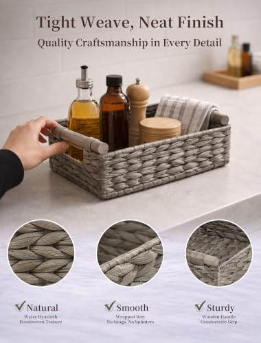 Wicker Basket, Large Basket for Gift Baskets Empty, 10.2x7.9x4in - color: Gray, size: Small