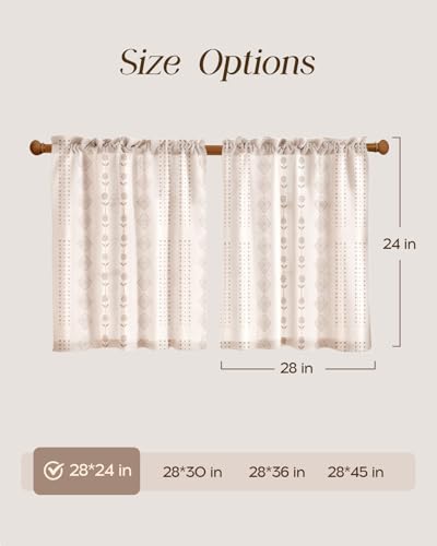 Miss Adola 24 Inch Length Kitchen Tier Curtains, Striped Farmhouse - color: Striped Farmhouse, size: 28"W x 24"L (Pack of 2)