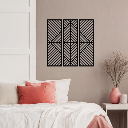 ESTART 3 Pcs Geometric Home Metal Wall Decor, Minimalist Modern Wall Art