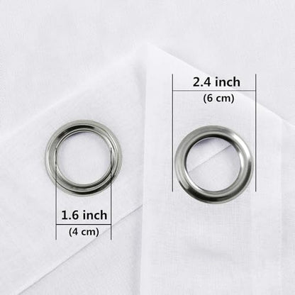 DWCN White Sheer Curtains Linen Look Semi Transparent Voile Grommet Curtains for Living Dining Room Drapes 60 x 63 Inch Long, Set of 2 Panels - color: White, size: 60"W x 63"L (Pack of 2)