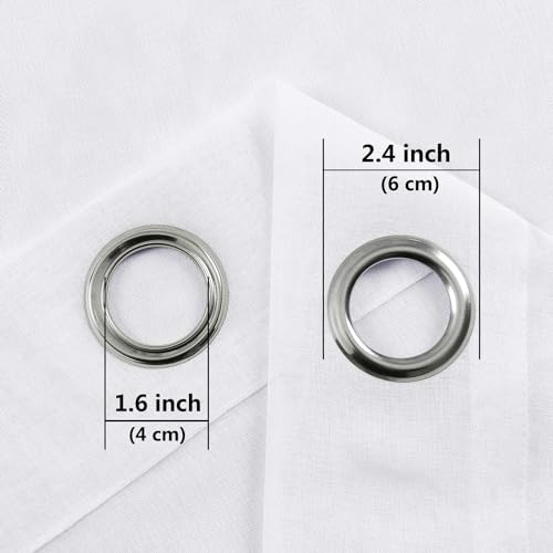 DWCN White Sheer Curtains Linen Look Semi Transparent Voile Grommet Curtains for Living Dining Room Drapes 60 x 84 Inch Long, Set of 2 Panels - color: White, size: 60"W x 84"L (Pack of 2)