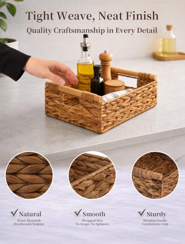 Wicker Basket, Large Basket for Gift Baskets Empty, 13.4x9.5x4.7in - color: Chestnut, size: Medium