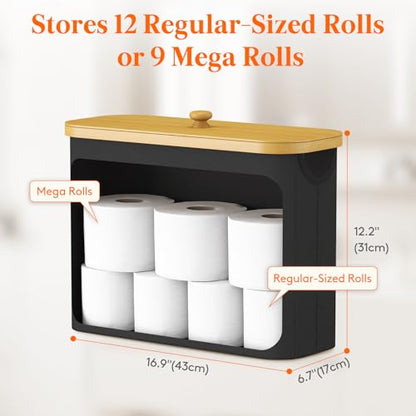 Lifewit Toilet Paper Storage Holder, Large Stand Basket, 23L, Black - color: Black, size: 23L