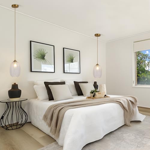 KCO Lighting Clear Glass Globe Pendant Light Ribbed Ceiling Light Brass Pendant Lights Kitchen Island Mid Century Modern Ceiling Hanging Light Gold Single Pendant Light - color: 15cm-Clear