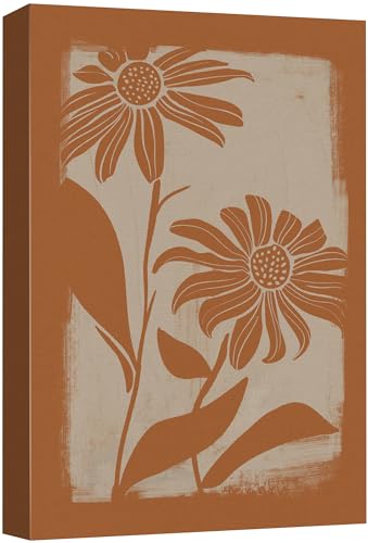 SIGNFORD Canvas Print Wall Art Watercolor Floral Retro Abstract Silhouette Nature Wilderness Illustrations Floral Botanical Print Modern Art Decorative Multicolor Rustic Cozy for Bedroom - 12"x18" - color: Ab04-2312-avn24, size: 12" x 18"
