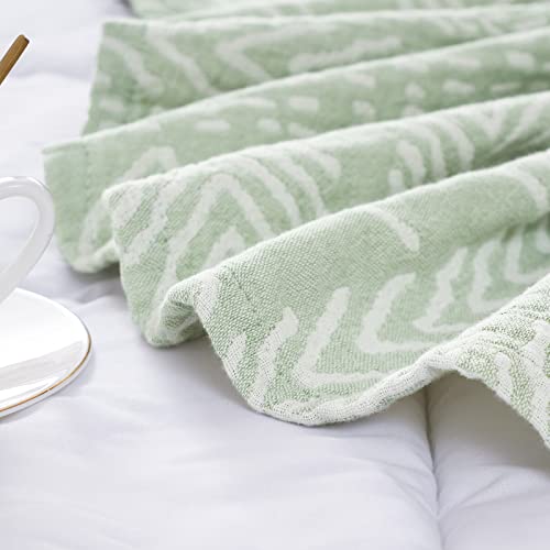 jinchan 100% Cotton Muslin Blanket Twin Boho Throw Blanket 50x60 Sage Green - color: A. Boho Green, size: 50"x60"