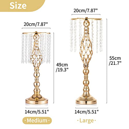 NUPTIO Tall Centerpiece for Wedding Table, Gold, 19.3" Tall, 10 Pcs - color: Gold, size: Medium - 10 Pcs