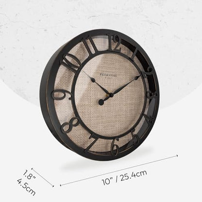 Presentime 10" Farmhouse Series Wall Clock - color: Oil Rubbed Antique Bronze, size: 10 inch