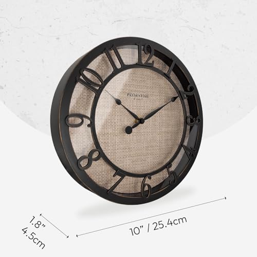 Presentime 10" Farmhouse Series Wall Clock - color: Oil Rubbed Antique Bronze, size: 10 inch