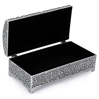 Hipiwe Vintage Metal Jewelry Box Treasure Chest Case Ring Holder, Medium - size: Medium
