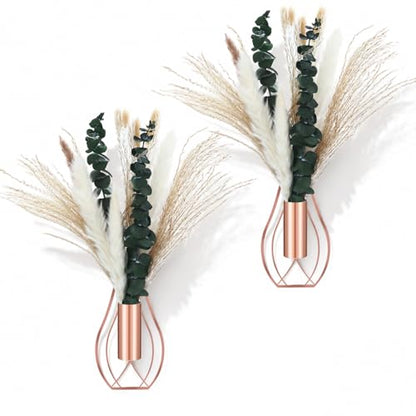 Otoolling Boho Wall Decor Set of 2, Rose Gold, Pampas,Eucalyptus - color: Rose Gold, style: Pampas,Eucalyptus