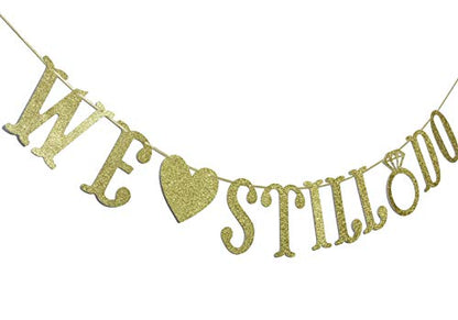 Qttier We Still Do Banner, Gold Glitter - color: Gold