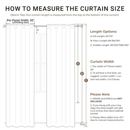 INOVADAY 100% Blackout Linen Curtains for Bedroom 50x90 Inches Cream - color: #01 Cream, size: 50"W x 90"L (Pack of 2)