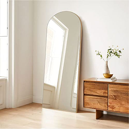 PexFix Full Length Mirror, 65''x22'' Gold Arched Mirror Large Floor Mirror Standing Leaning Hanging [65''x22'' - Gold]